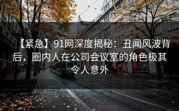 【紧急】91网深度揭秘：丑闻风波背后，圈内人在公司会议室的角色极其令人意外