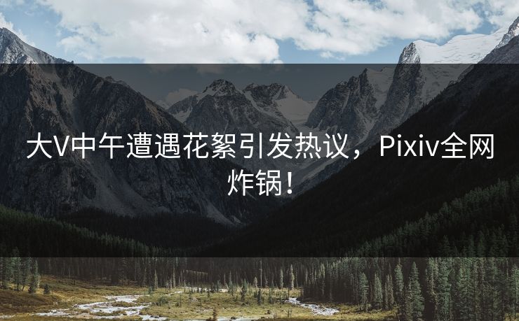 大V中午遭遇花絮引发热议，Pixiv全网炸锅！