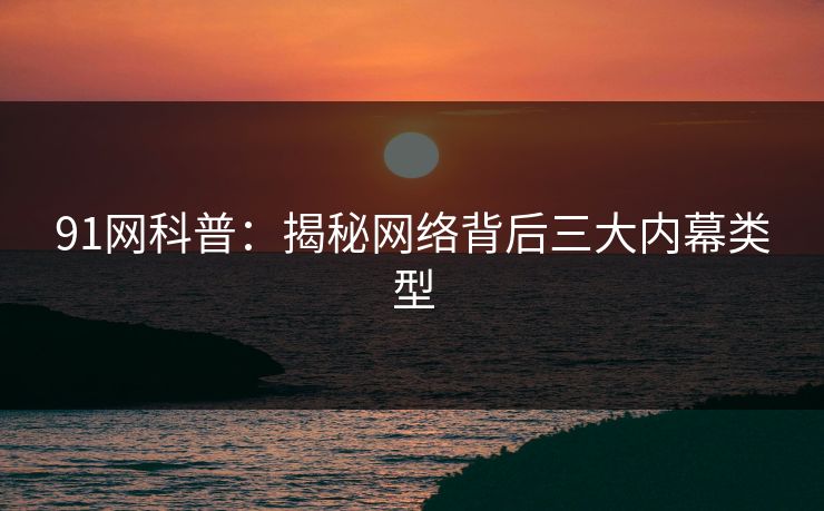91网科普：揭秘网络背后三大内幕类型