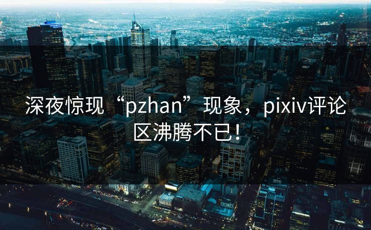 深夜惊现“pzhan”现象，pixiv评论区沸腾不已！