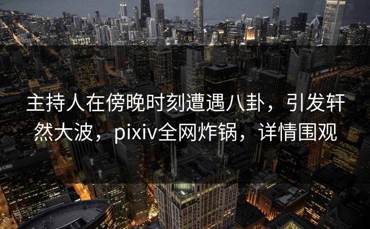 主持人在傍晚时刻遭遇八卦，引发轩然大波，pixiv全网炸锅，详情围观