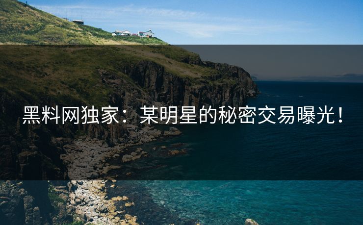 黑料网独家：某明星的秘密交易曝光！