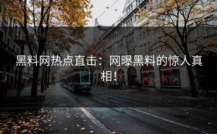 黑料网热点直击：网曝黑料的惊人真相！