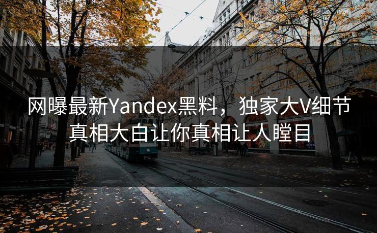 网曝最新Yandex黑料，独家大V细节真相大白让你真相让人瞠目