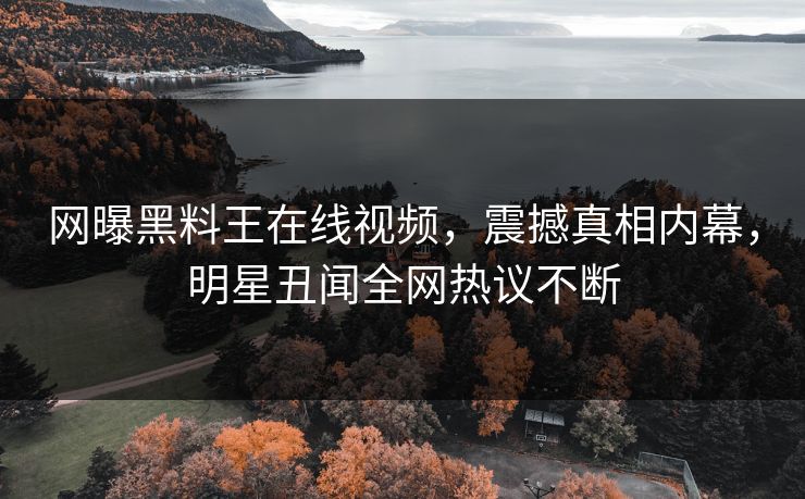 网曝黑料王在线视频，震撼真相内幕，明星丑闻全网热议不断