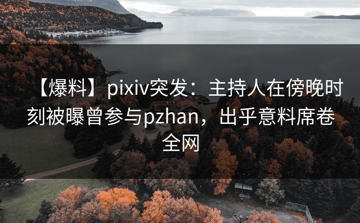 【爆料】pixiv突发：主持人在傍晚时刻被曝曾参与pzhan，出乎意料席卷全网