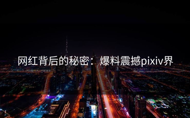 网红背后的秘密：爆料震撼pixiv界